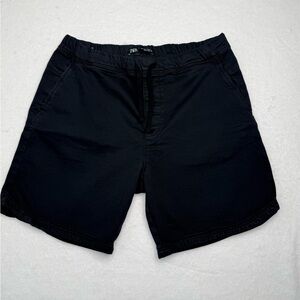 Zara Men's Dark Navy Blue Shorts Pre-Owned Large